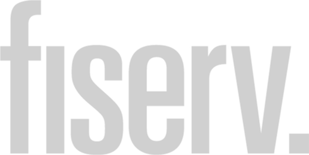 Fiserv logo, in gray.